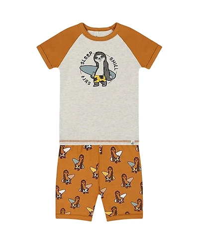 Deux par Deux Boys' Organic Cotton Two-Piece Short Pajama Set - Little Kid