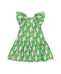 Deux par Girls' Printed Dress with Flounce Sleeves - Little Kid