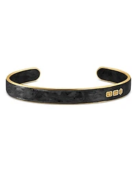 Streamline® Cuff Bracelet in 18K Yellow Gold with Forged Carbon, 9mm
