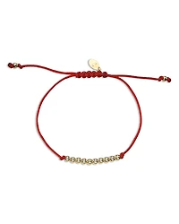 Zoe Lev 14K Yellow Gold Ball Bead Red Cord Slider Bracelet