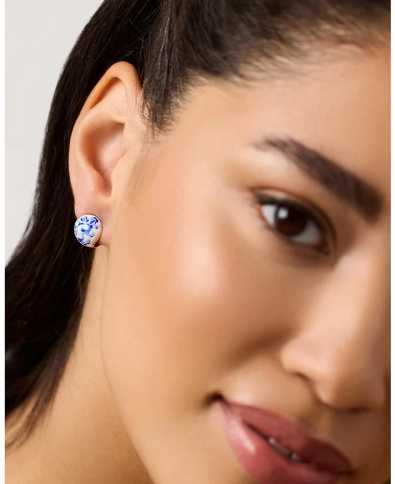 Statement Earrings - Mini Abby Marble Blue