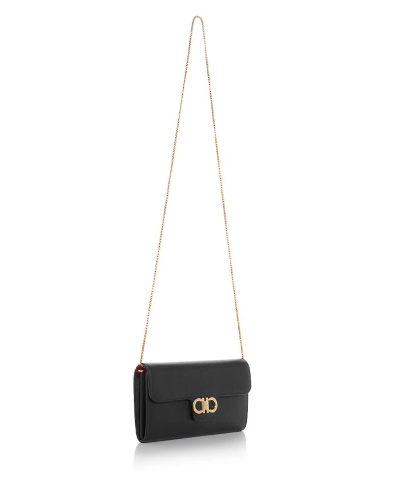 Gancini Leather Chain Wallet