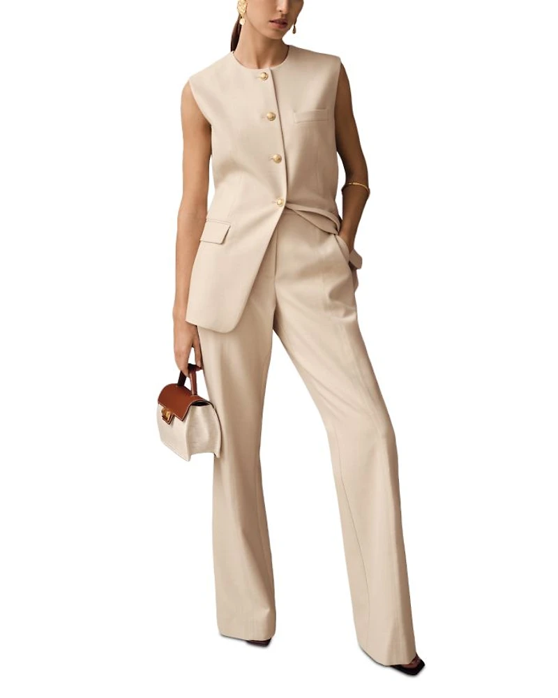 Athena High Neck Long Line Waistcoat