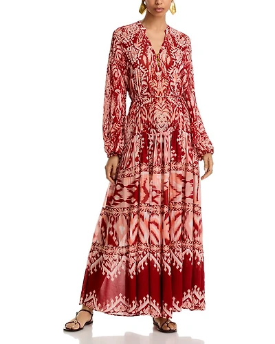 Tropical Tapestry Metallic Dress