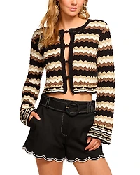 Ramy Brook Alanza Striped Crochet Cardigan