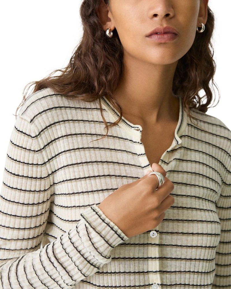 Cropped Cardigan Linen-Blend