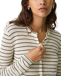 Cropped Cardigan Linen-Blend