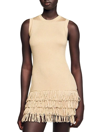 Fringe Trim Mini Dress