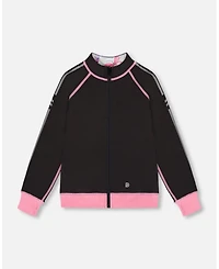 Girls' Printed Reversible Full Zip Athletic Cardigan