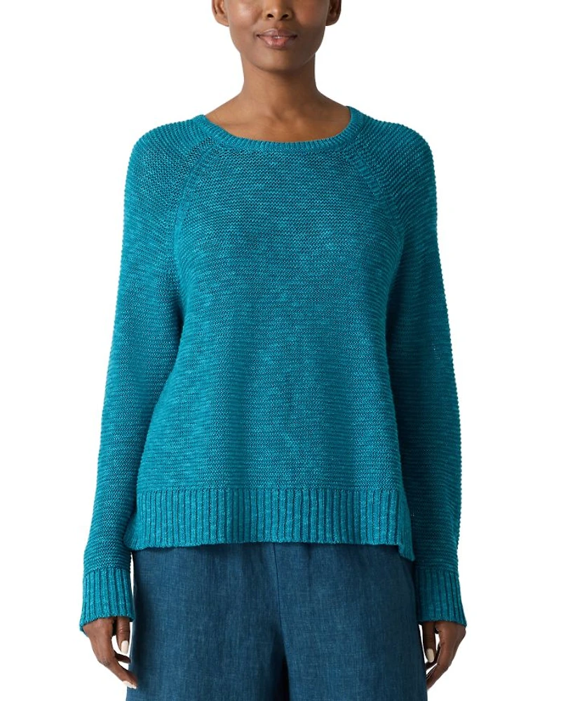 Linen Cotton Slub Raglan Sleeve Sweater