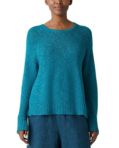 Linen Cotton Slub Raglan Sleeve Sweater