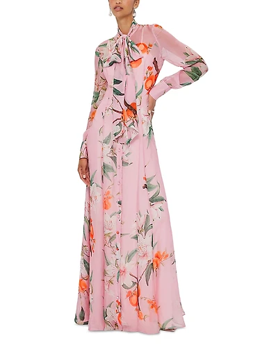 Leo Lin Lilith Tie Neck Maxi Dress