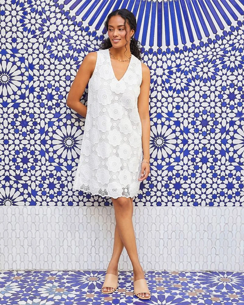 Sleeveless Embroidered Shift Dress