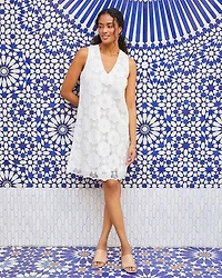 Sleeveless Embroidered Shift Dress