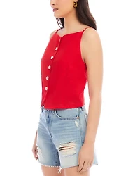 Elis Sleeveless Button Up Linen Top