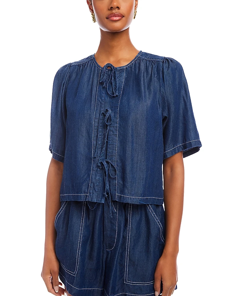 Fifteen Twenty Nadine Bow Detail Top