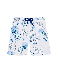 Vilebrequin Boys' Medusa & Shells Stretch 4.5 Swim Trunks - Little Kid, Big Kid