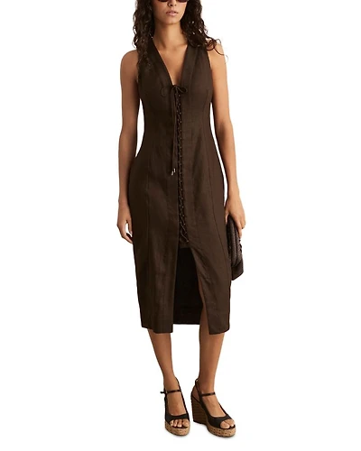 Amelia Lattice Tie Front Dress
