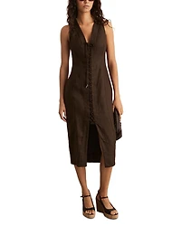 Amelia Lattice Tie Front Dress