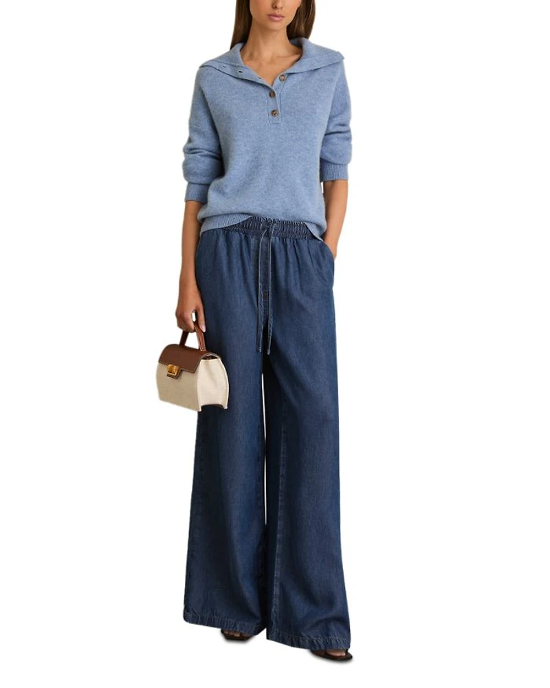 Parker Denim Look Wide Leg Pants