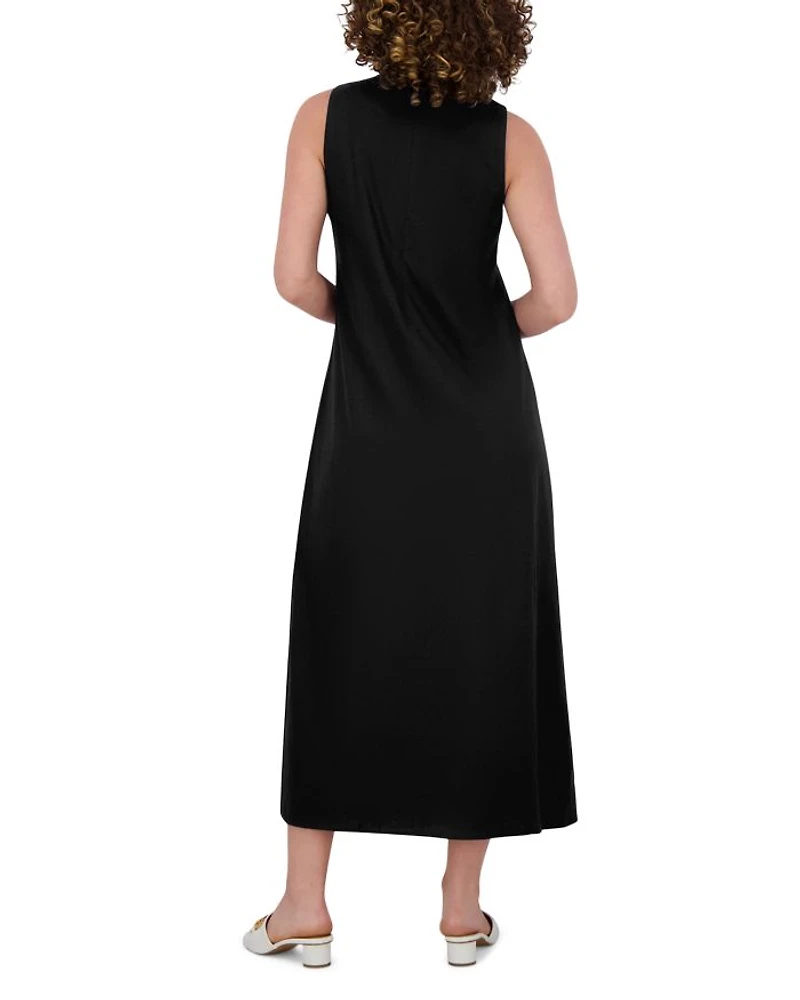 Linen Blend Crewneck Maxi Dress