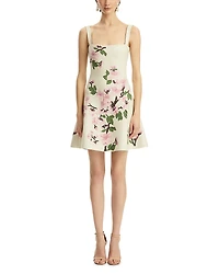 Oscar de la Renta Cherry Blossom Printed Knit Dress
