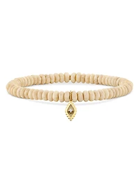 Sydney Evan 14K Yellow Gold Diamond Accent Jasper Bead Stretch Bracelet