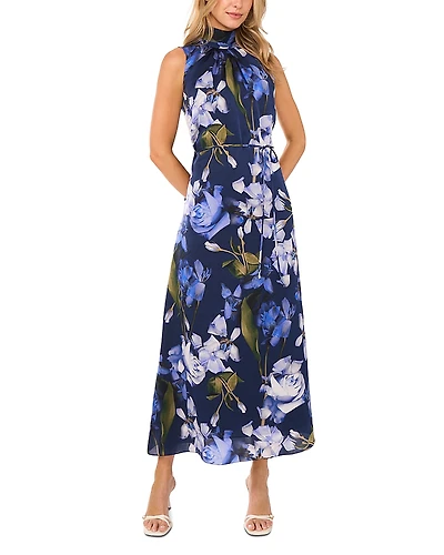 Ted Baker Printed Bow Tie Sleeveless Maxi Dress
