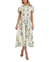 Ted Baker Floral Balloon Sleeve Shirt Dress