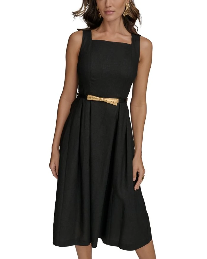 Belted A Line Dress