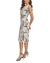 Abstract Print Sheath Dress