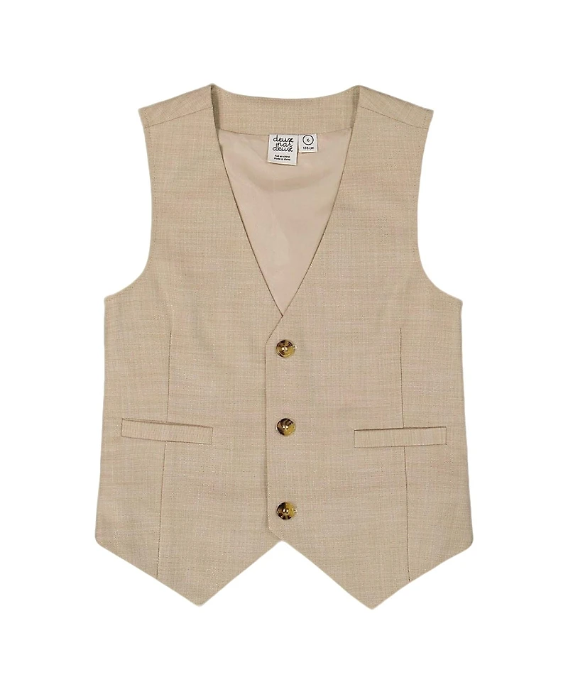 Deux par Boys' Sleeveless Vest Light Taupe