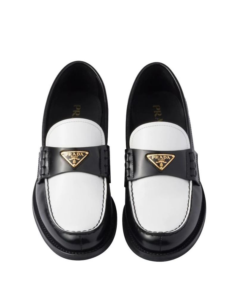 Women's Two-Tone Brushed Leather Loafers