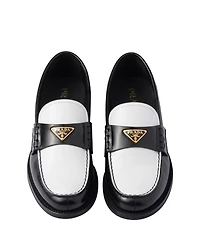 Women's Two-Tone Brushed Leather Loafers