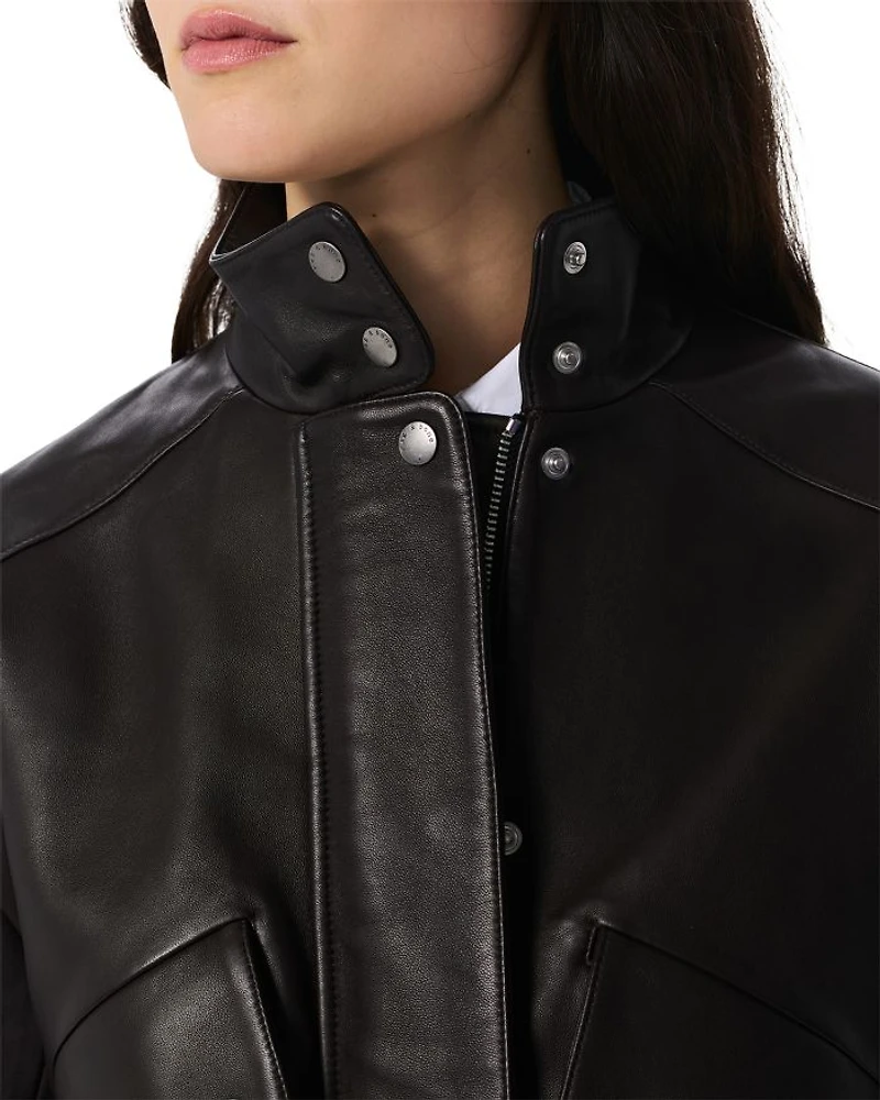 Aria Leather Bomber Jacket