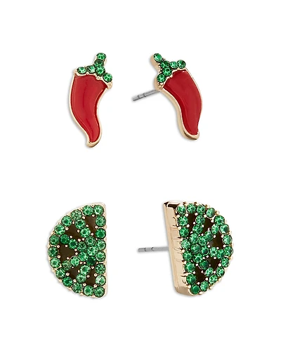Baublebar Hot Take Green Pave Pepper Stud Earrings