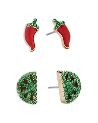 Baublebar Hot Take Green Pave Pepper Stud Earrings