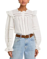 Pintuck Lace Inset Top - Exclusive