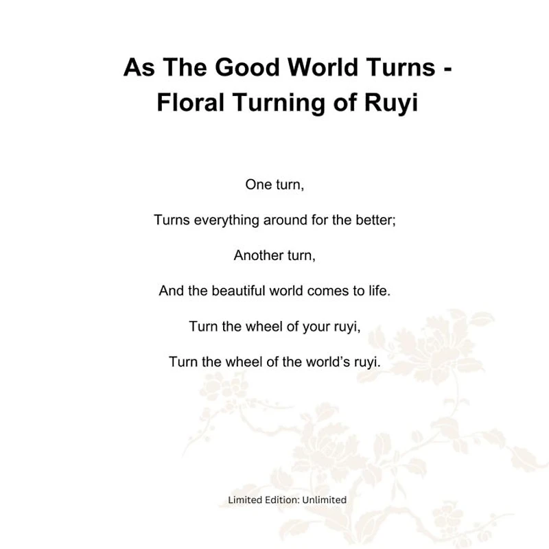 As The Good World Turns Floral Turning of Ruyi Crystal Sculpture