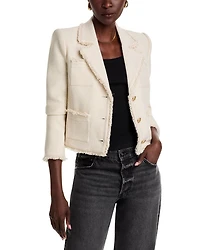 Sylvia Fringe Trim Tweed Jacket