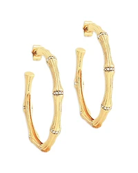 Anabel Aram Pave Bamboo Large Hoop Earrings