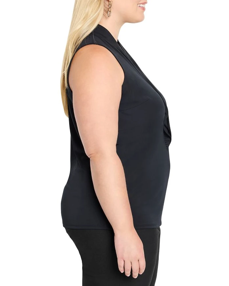 Knit Crepe Ruffle Top