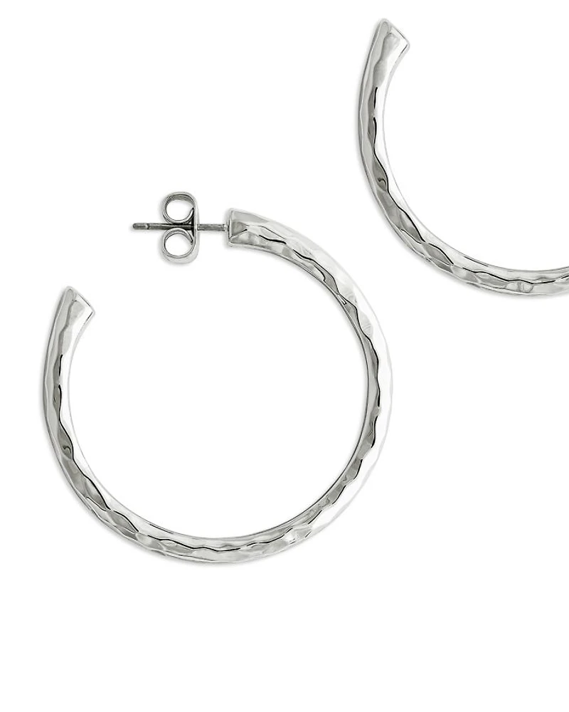 Farrier Sterling Silver Hoop Earrings, 1.5" diameter
