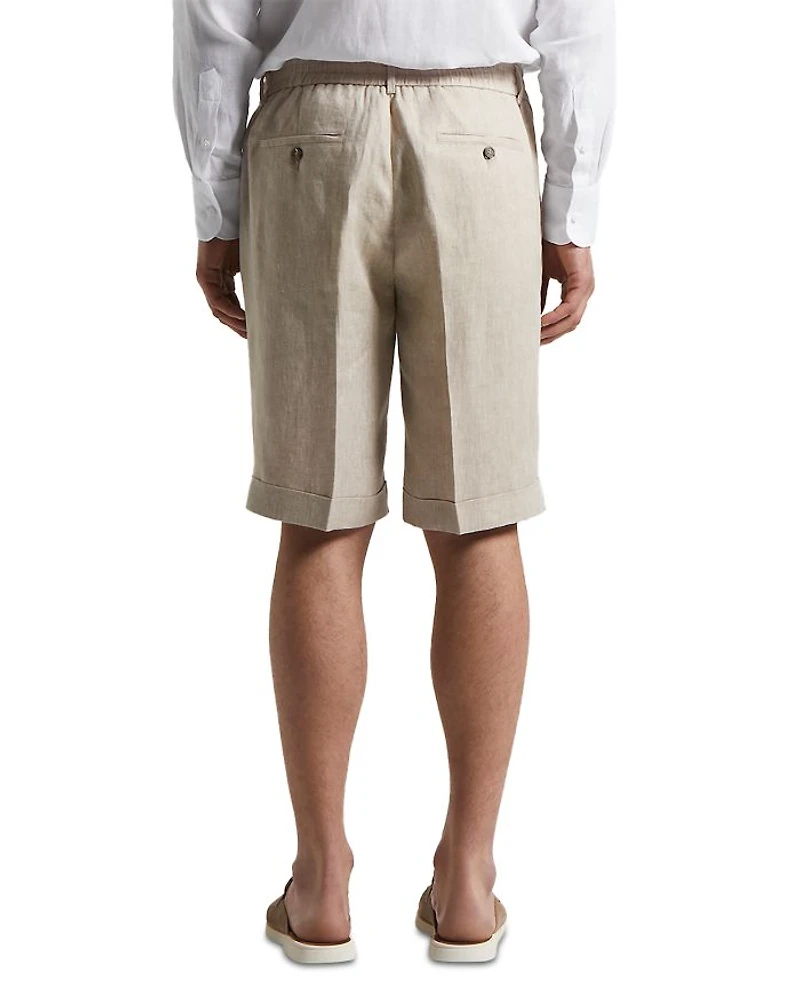 Linen Drawstring Bermuda Shorts