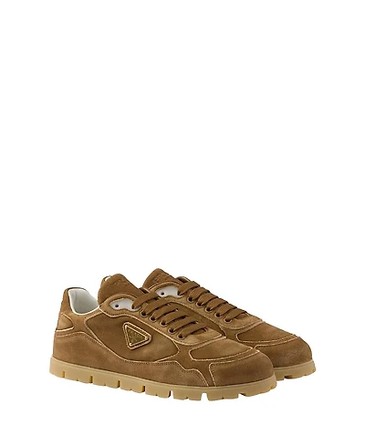 Prada Women's Trail Faded Suede Sneakers