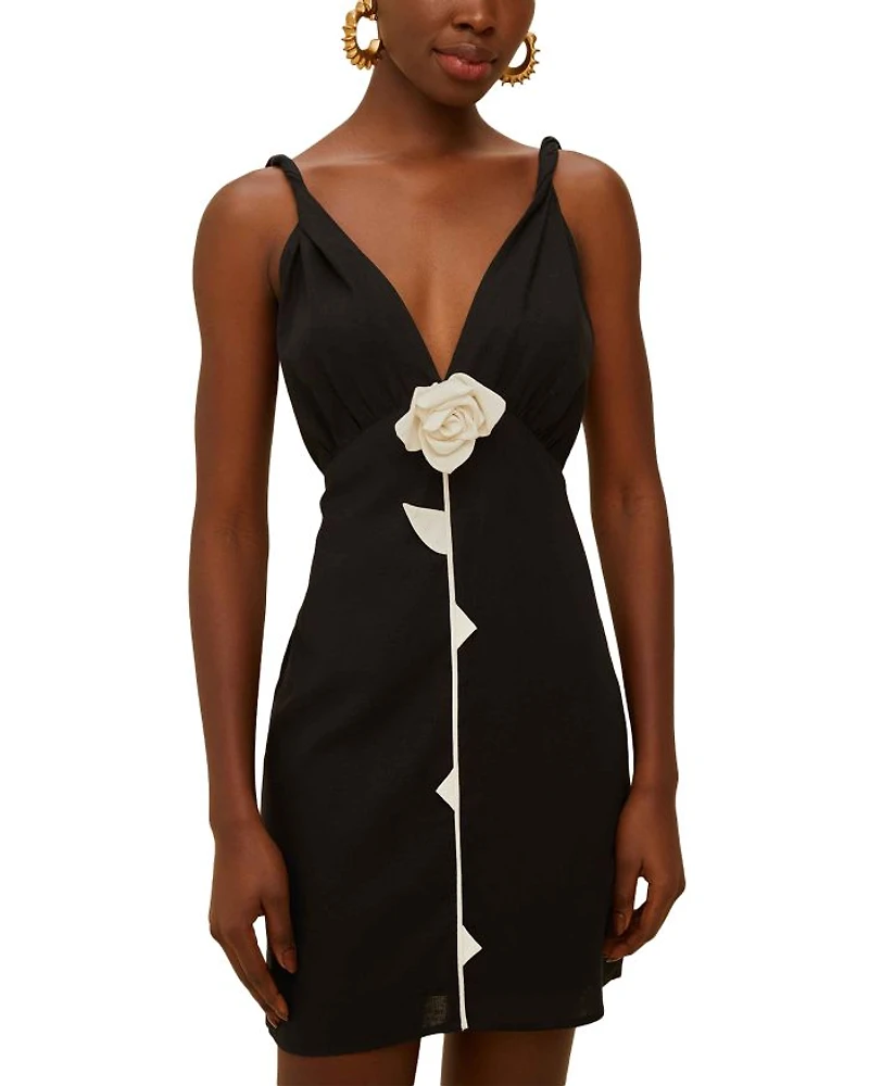 Rose Pipping Mini Dress