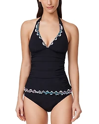 Profile by Gottex Layla Tricolore Solid Halter Tankini Top