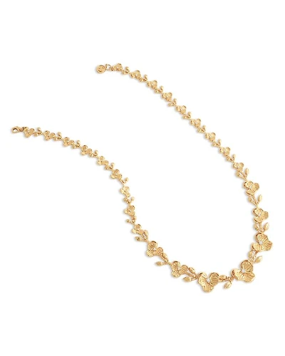 Pavé Orchid Link Necklace, 20"
