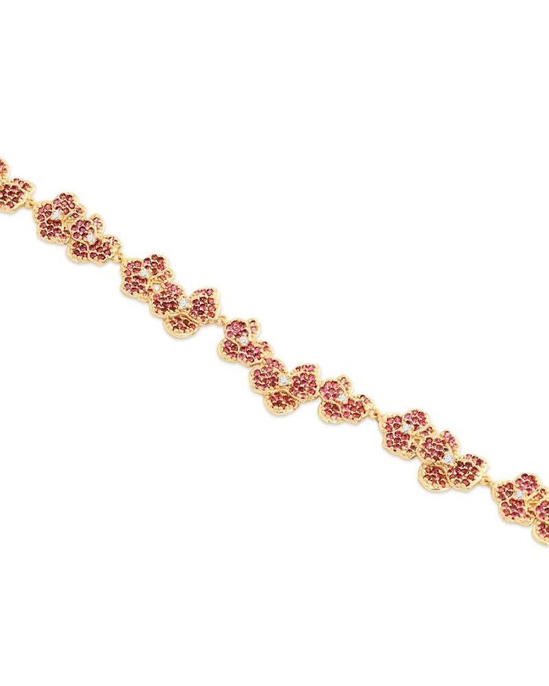 Pavé Orchid Necklace, 15.5"-16.5"
