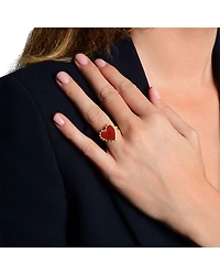 Red Onyx Heart Ring